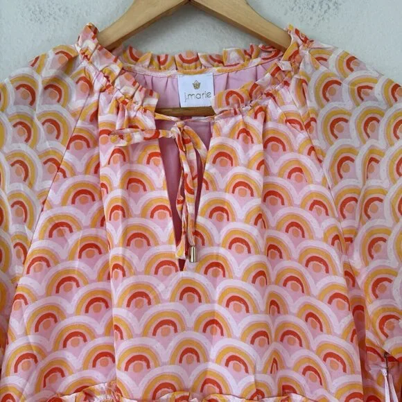 J Marie The Summer Tiered Dress size Large Retail $128 New Rainbow - Picture 9 of 13